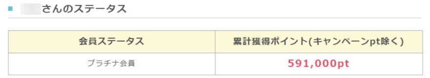 ポイントインカム会員ステータス